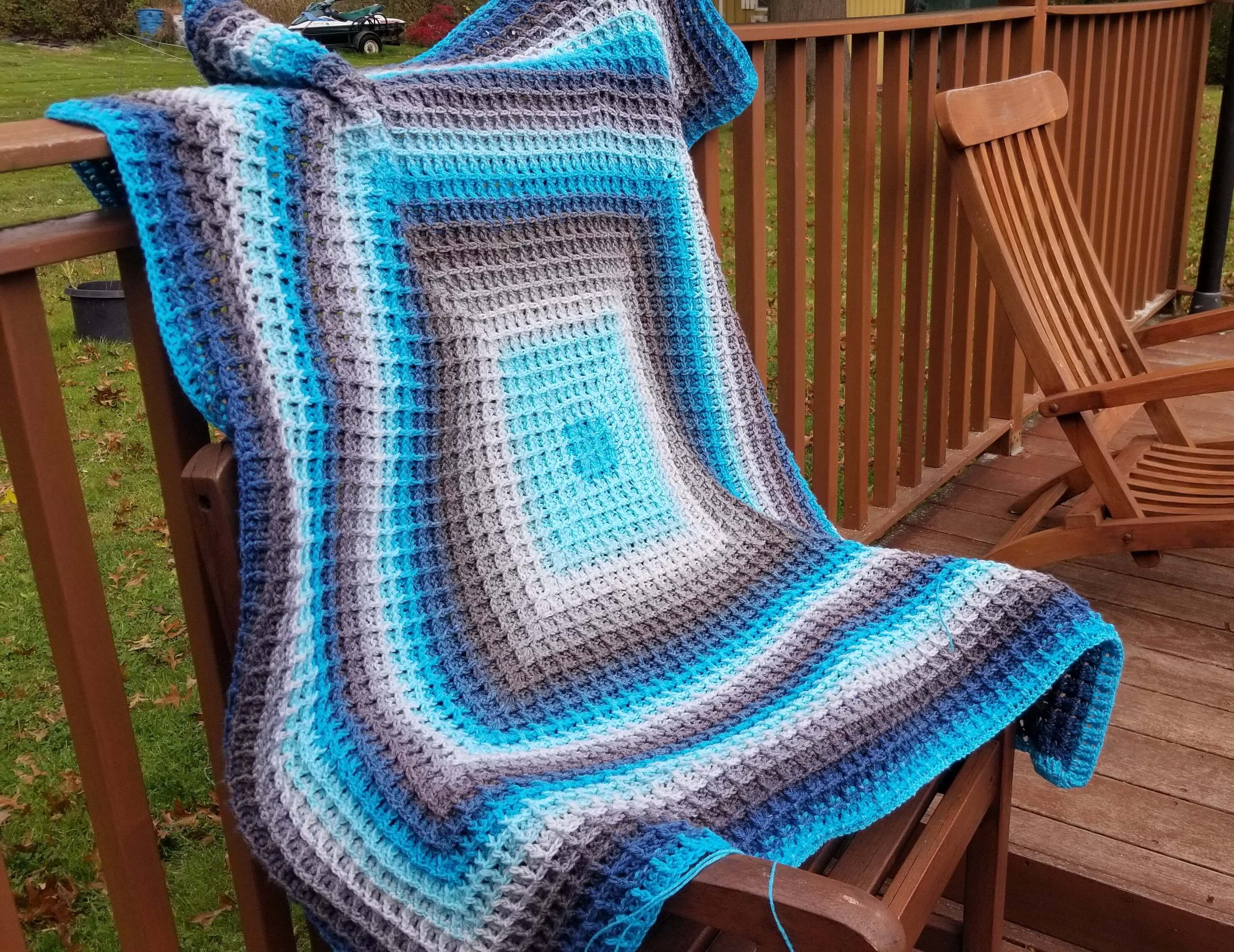 Waffle stitch baby blanket