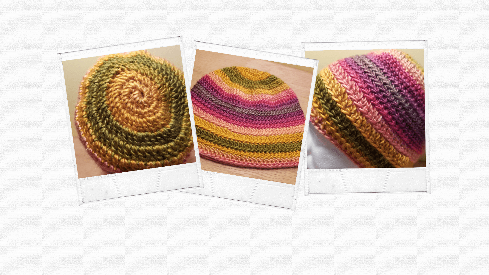 Crochet hat top and side