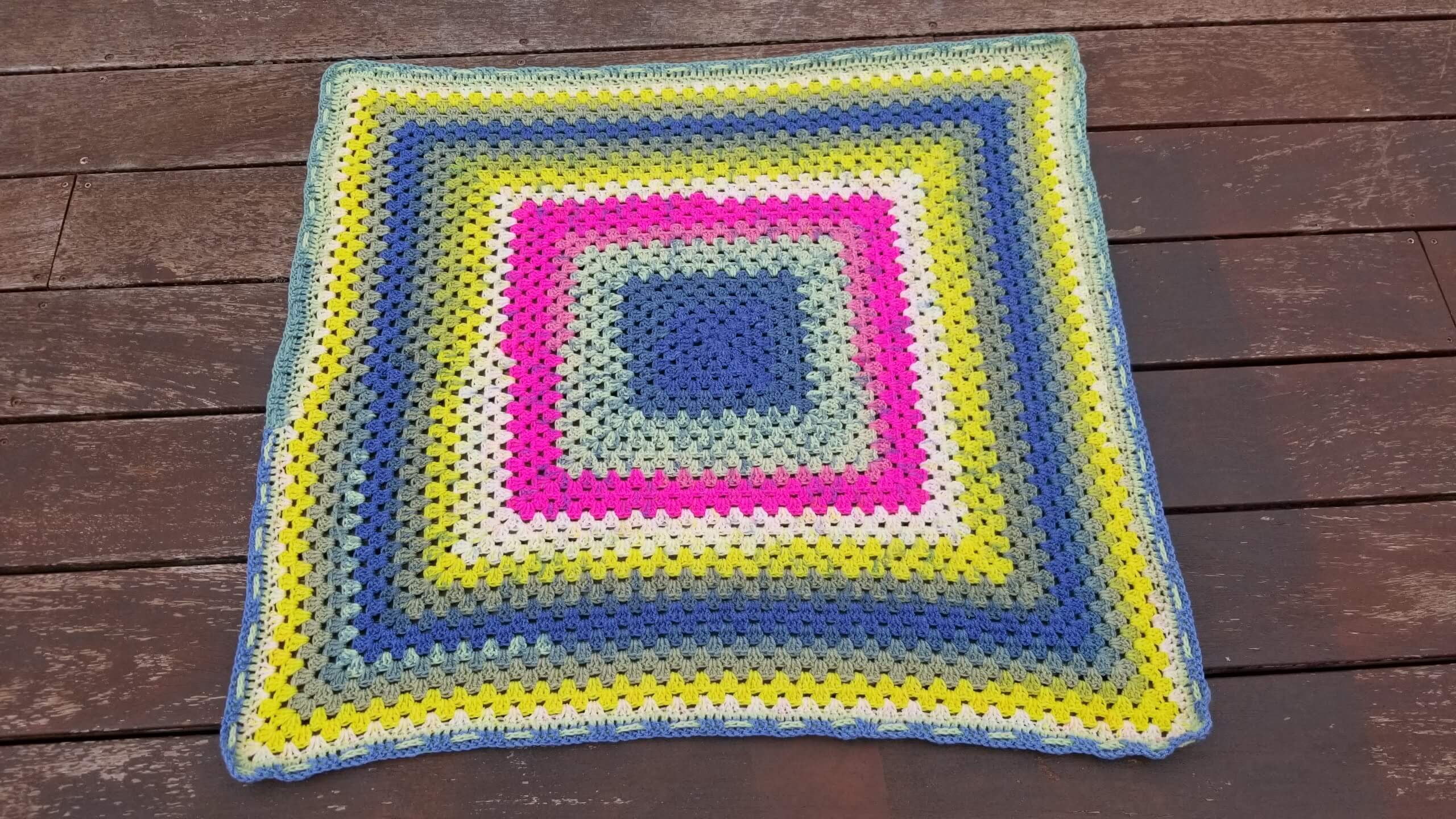 Continuous Granny Square Crochet Blanket
